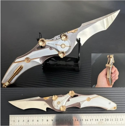 All-metal one-piece folding kitchen knife