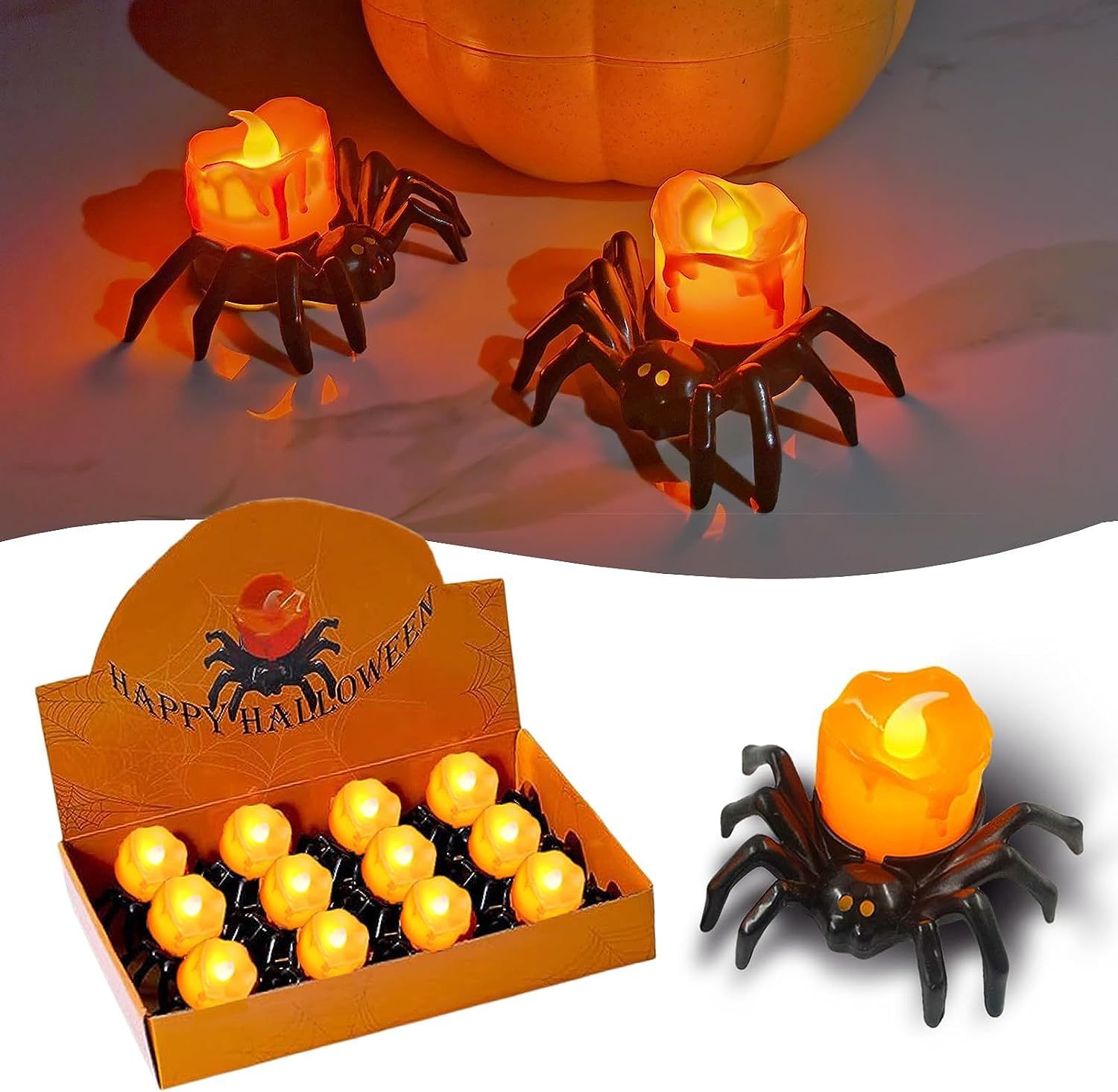 Halloween glowing little spider 12psc