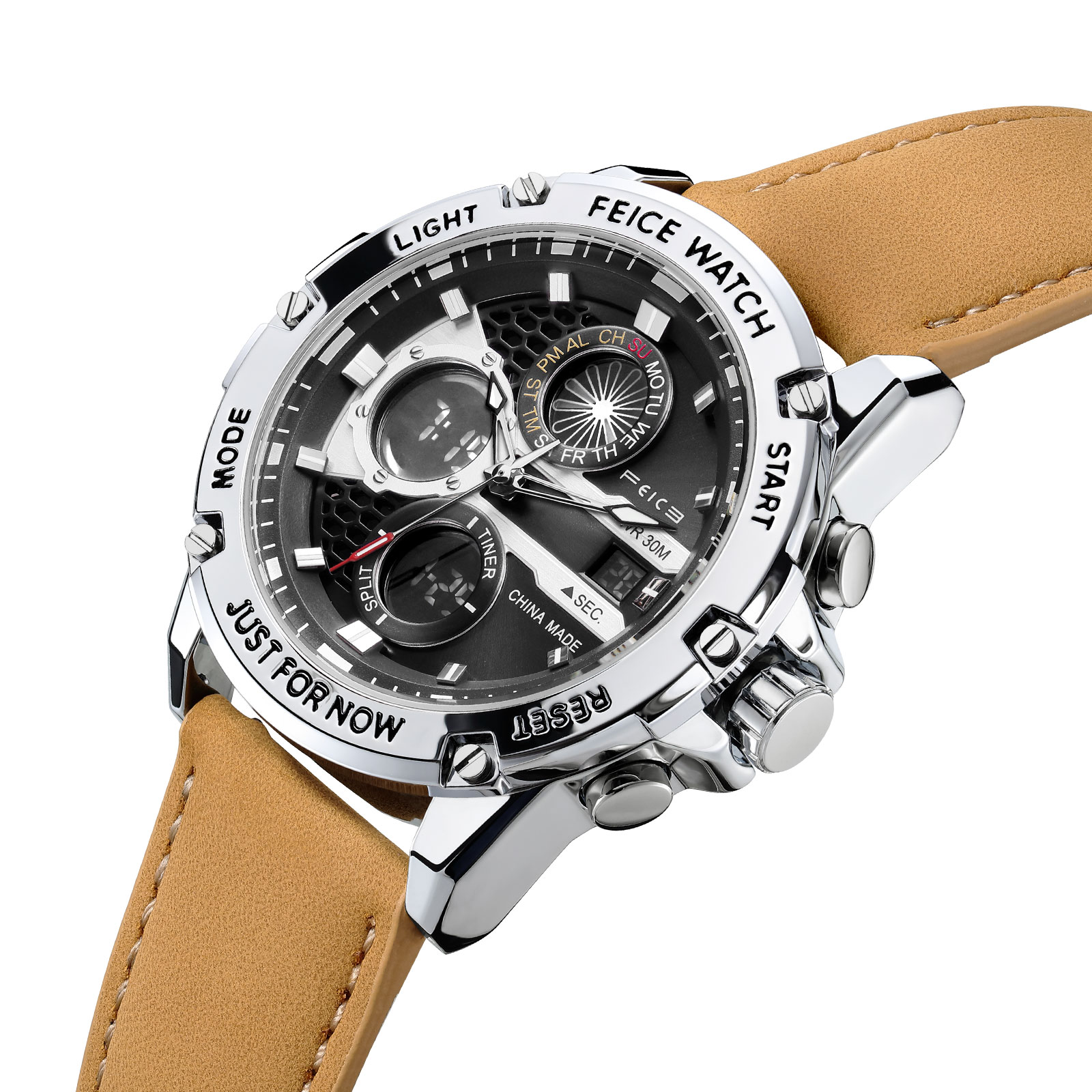 Feice Gold Accented Dual Display Watch - FK036-Feice Watch