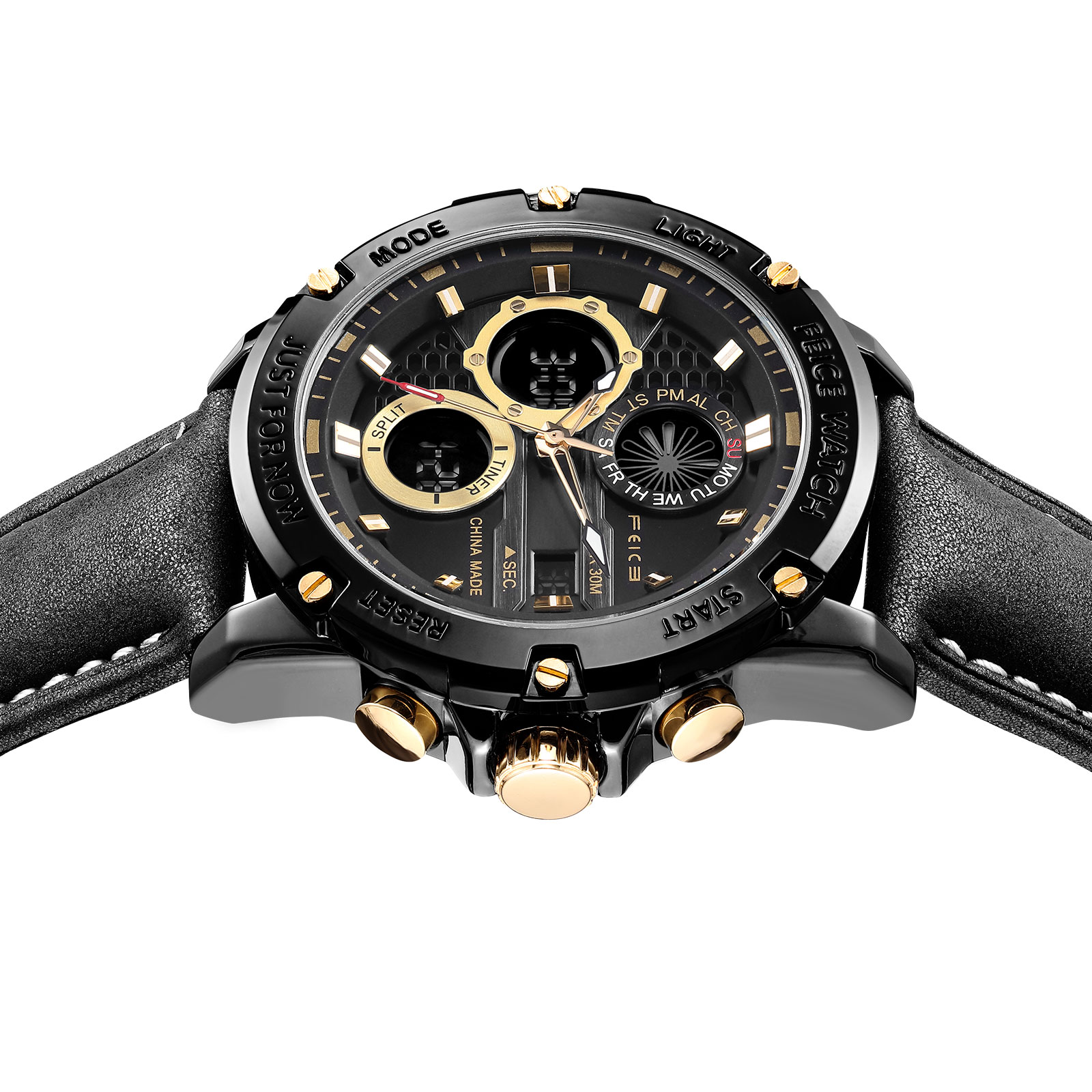 Feice Gold Accented Dual Display Watch - FK036-Feice Watch