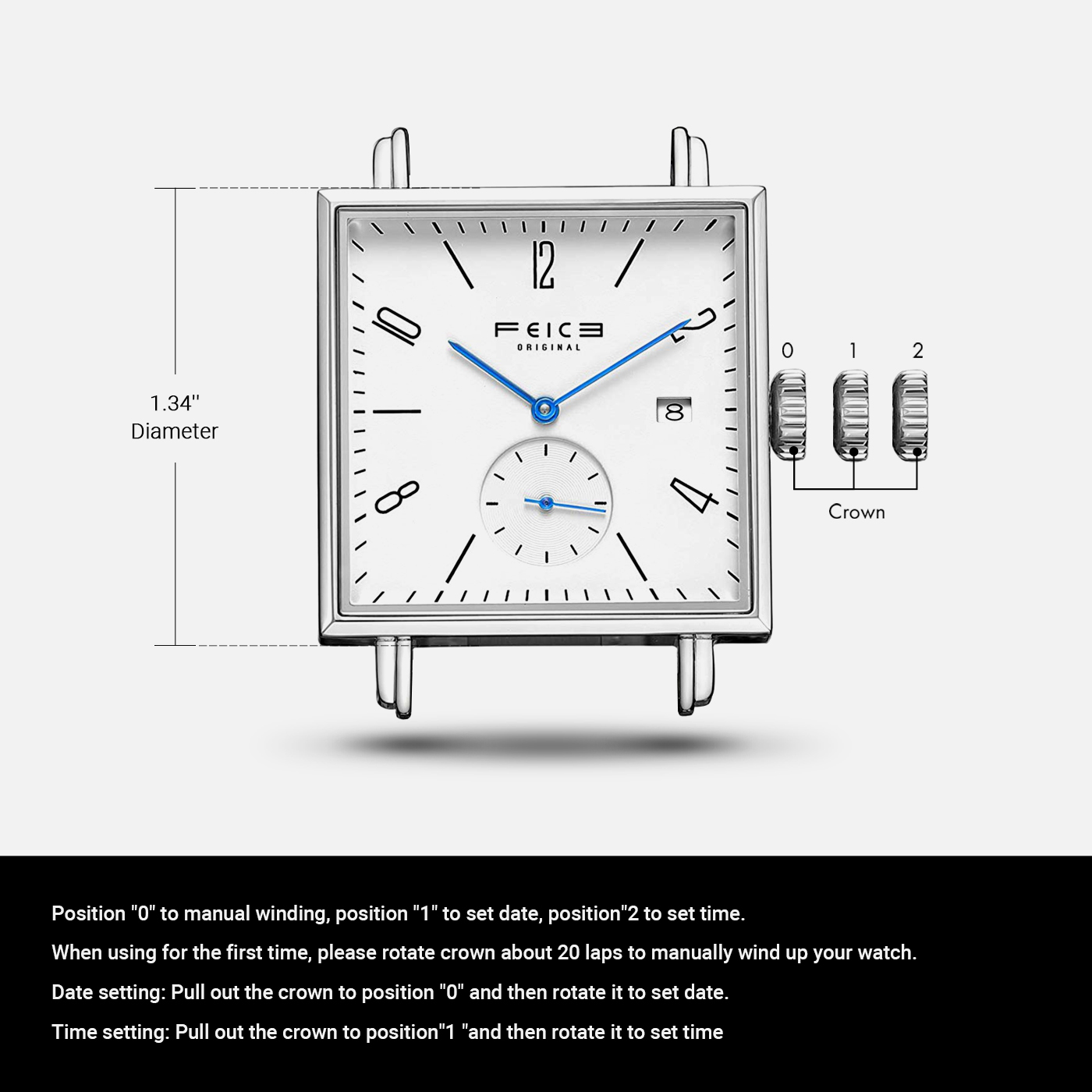 FM301 Square Automatic Watch For Men