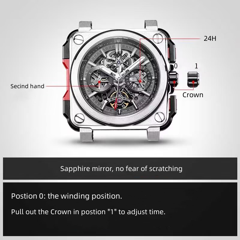 [New Arrival] Feice FM507 Men's Skeleton Mechanical Automatic Watch 10ATM Waterproof