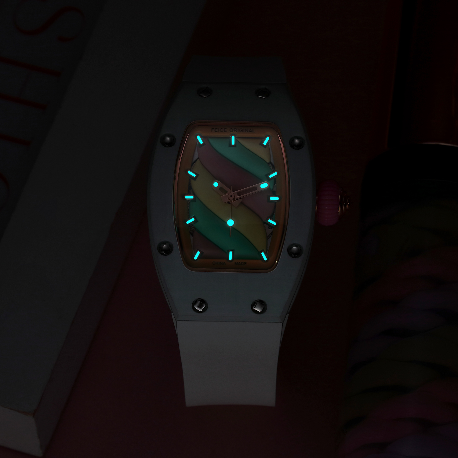 FM606 Skeleton Mechanical Waterproof Wristwatch For Ladies