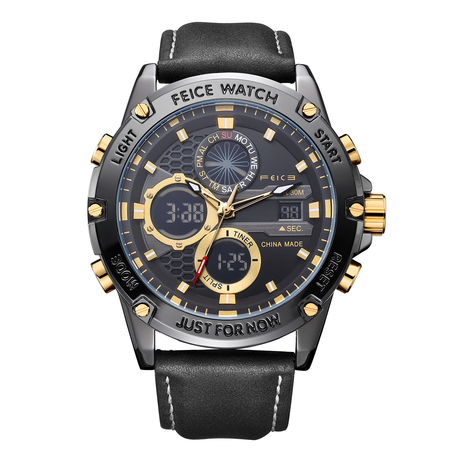 Feice Gold Accented Dual Display Watch - FK036-Feice Watch