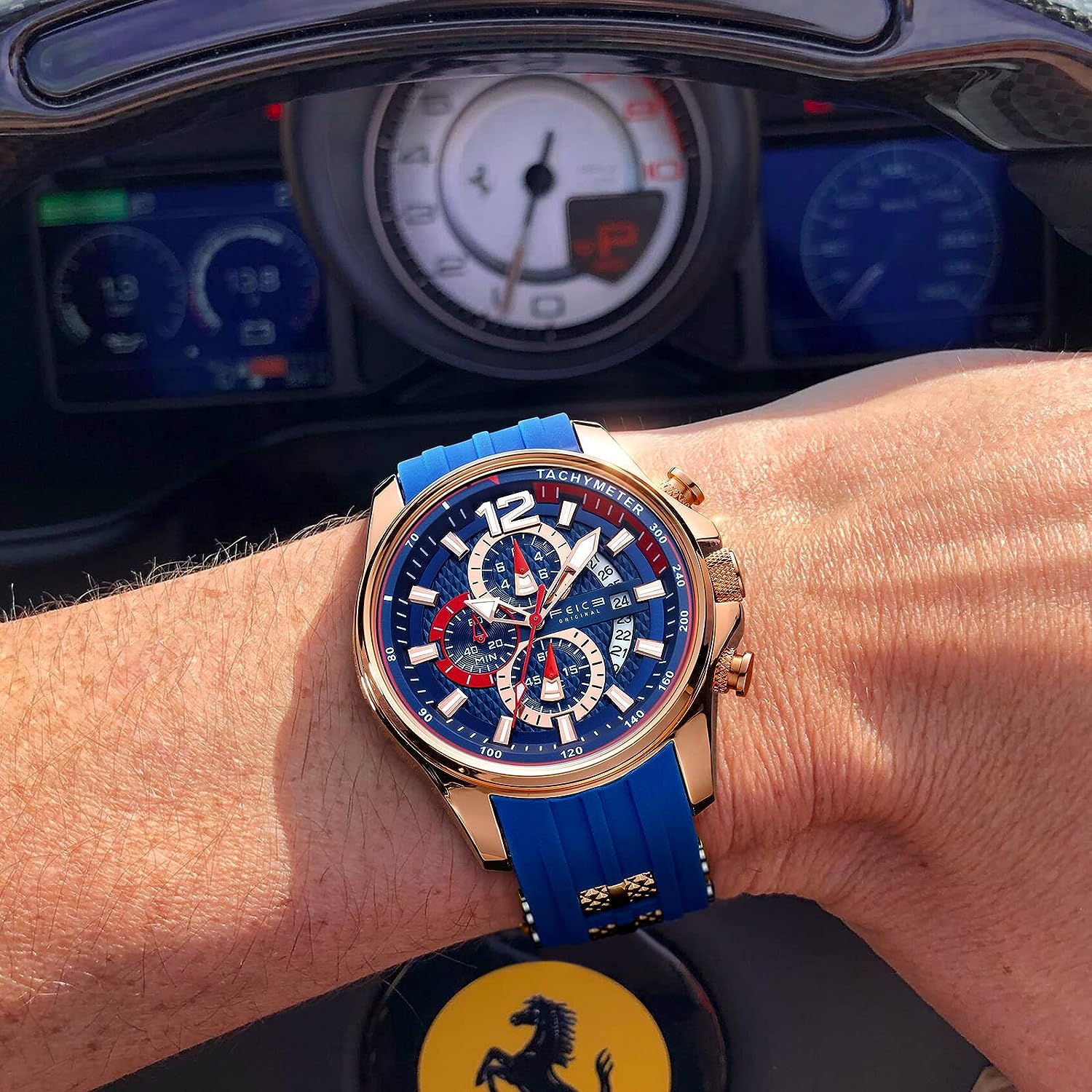 FK037 FEICE Men's Wristwatches Sport Waterproof Chronograph Analog Quartz Watch