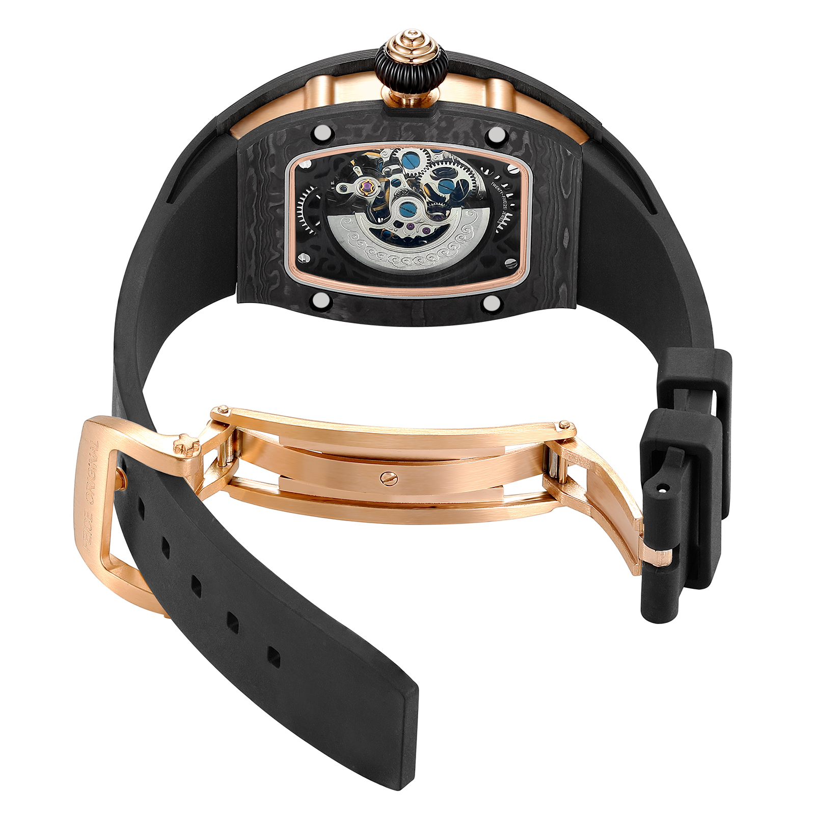 FM606 Skeleton Mechanical Waterproof Wristwatch For Ladies