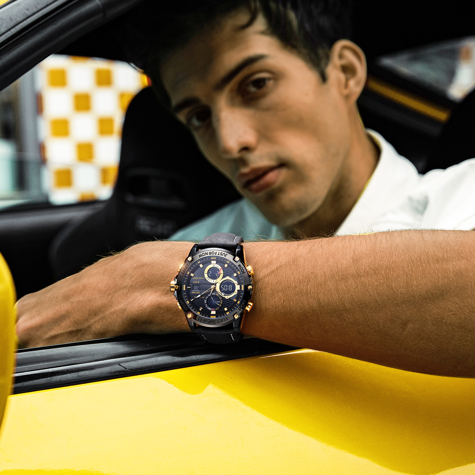 Feice Gold Accented Dual Display Watch - FK036-Feice Watch