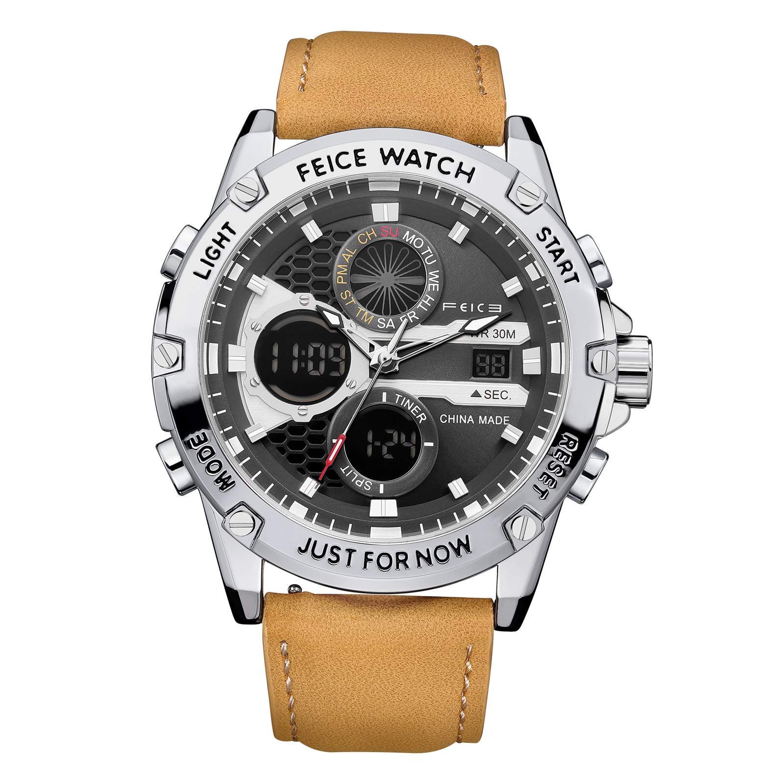 Feice Gold Accented Dual Display Watch - FK036-Feice Watch Feice Gold Accented Dual Display Watch - FK036-Feice Watch