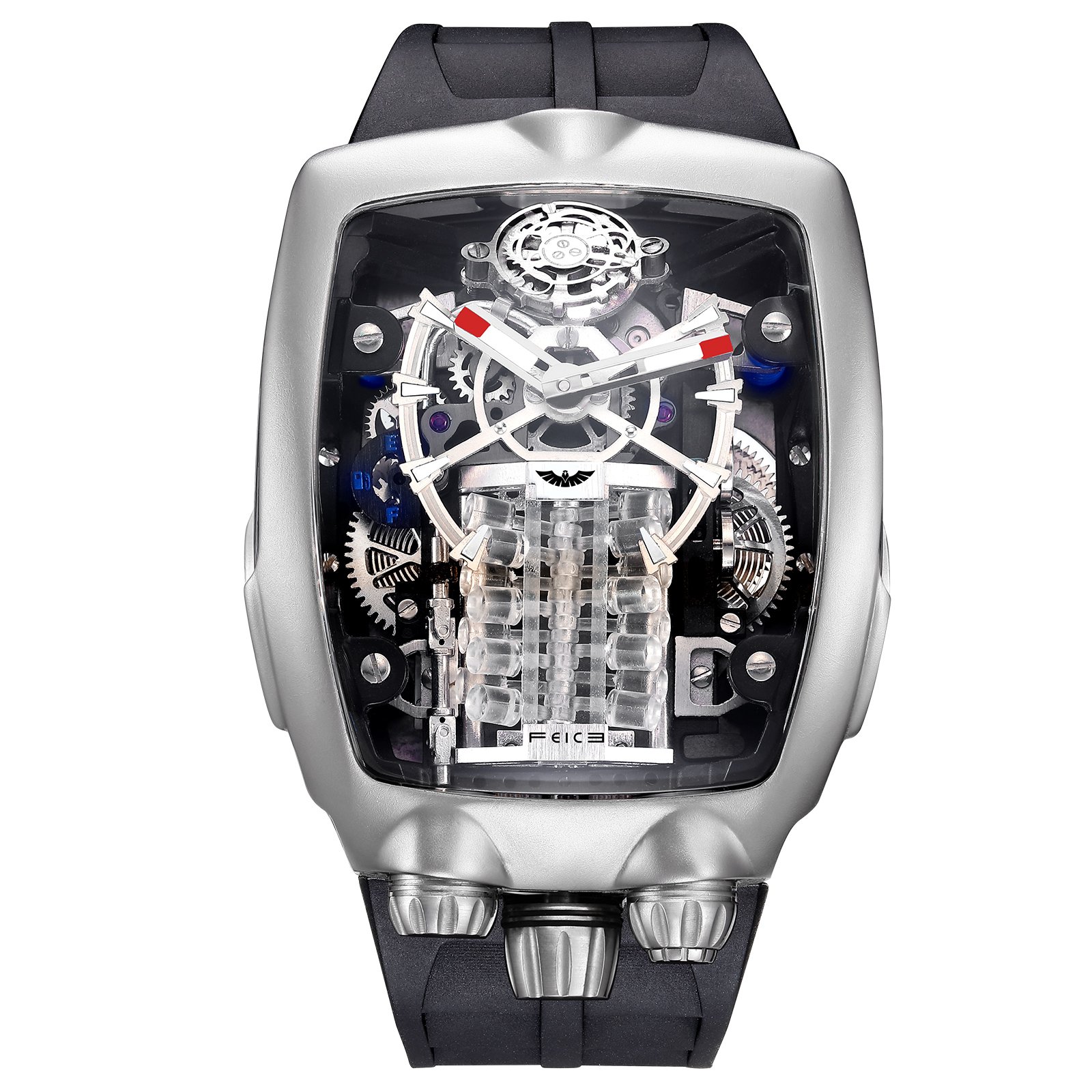 FM666 Automatic Skeleton Watch Anti Shock Business Tourbillon