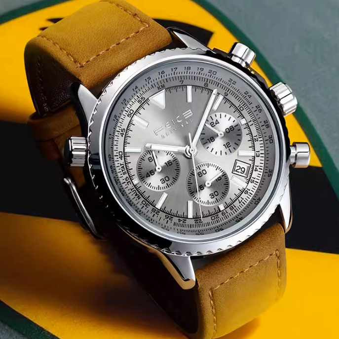 FEICE FK812 Mens Watches Hand-assembled multifunctional vintage green watches for men