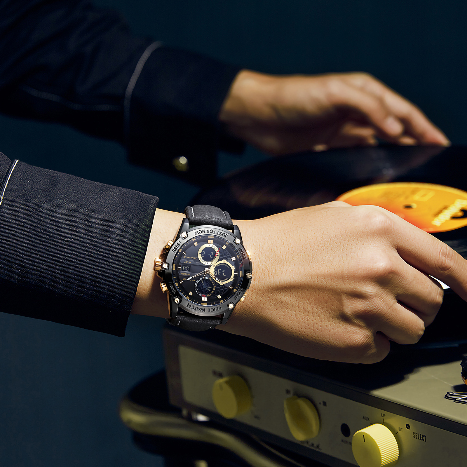 Feice Gold Accented Dual Display Watch - FK036-Feice Watch