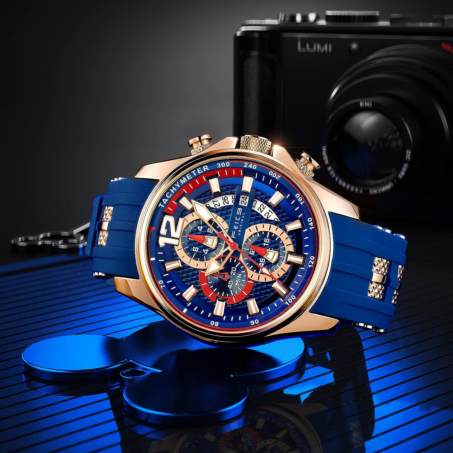 FK037 FEICE Men's Wristwatches Sport Waterproof Chronograph Analog Quartz Watch