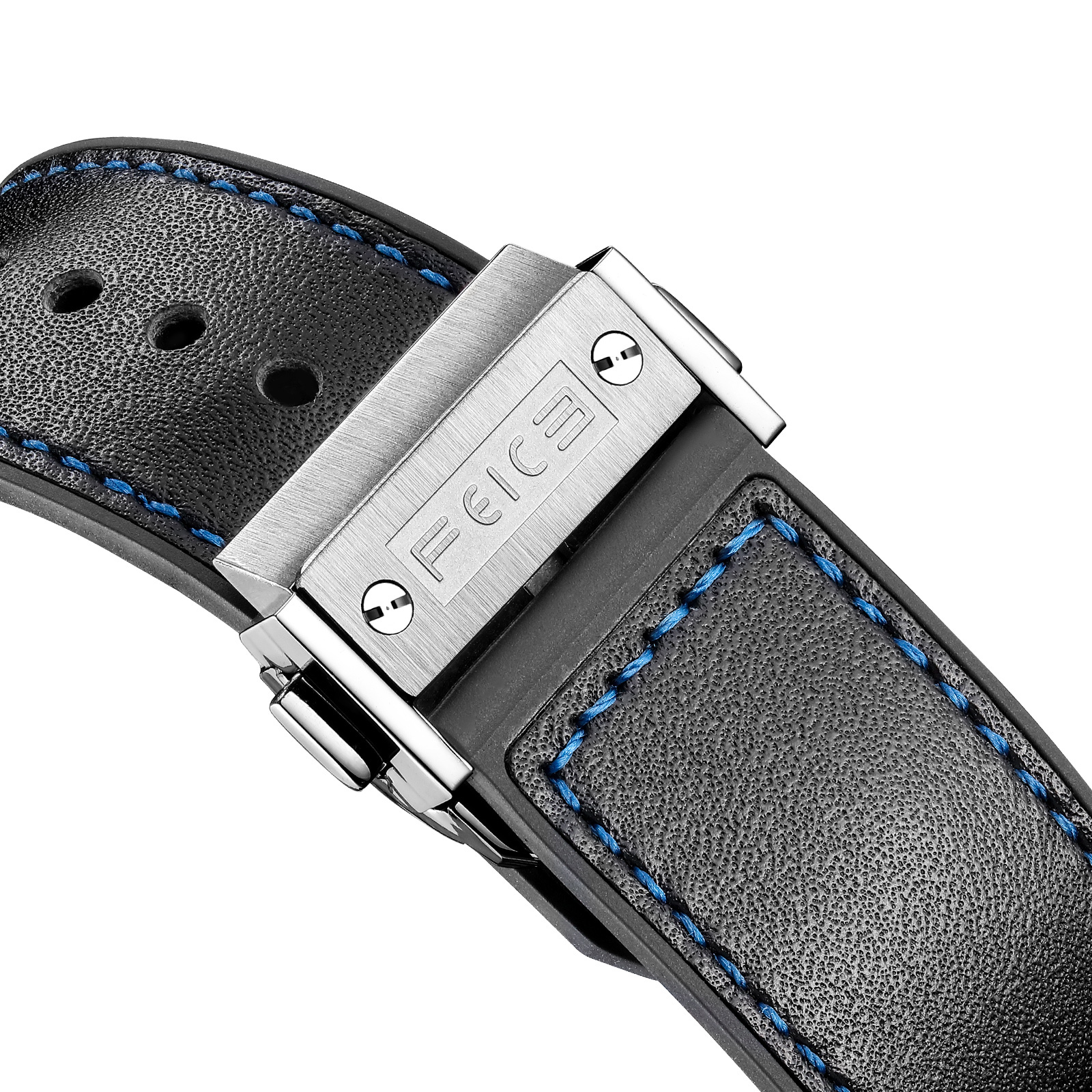 FM701 Skeleton Automatic Watch Men Analog With Stainless Steel Sapphire Mirror Black Silicone Strap