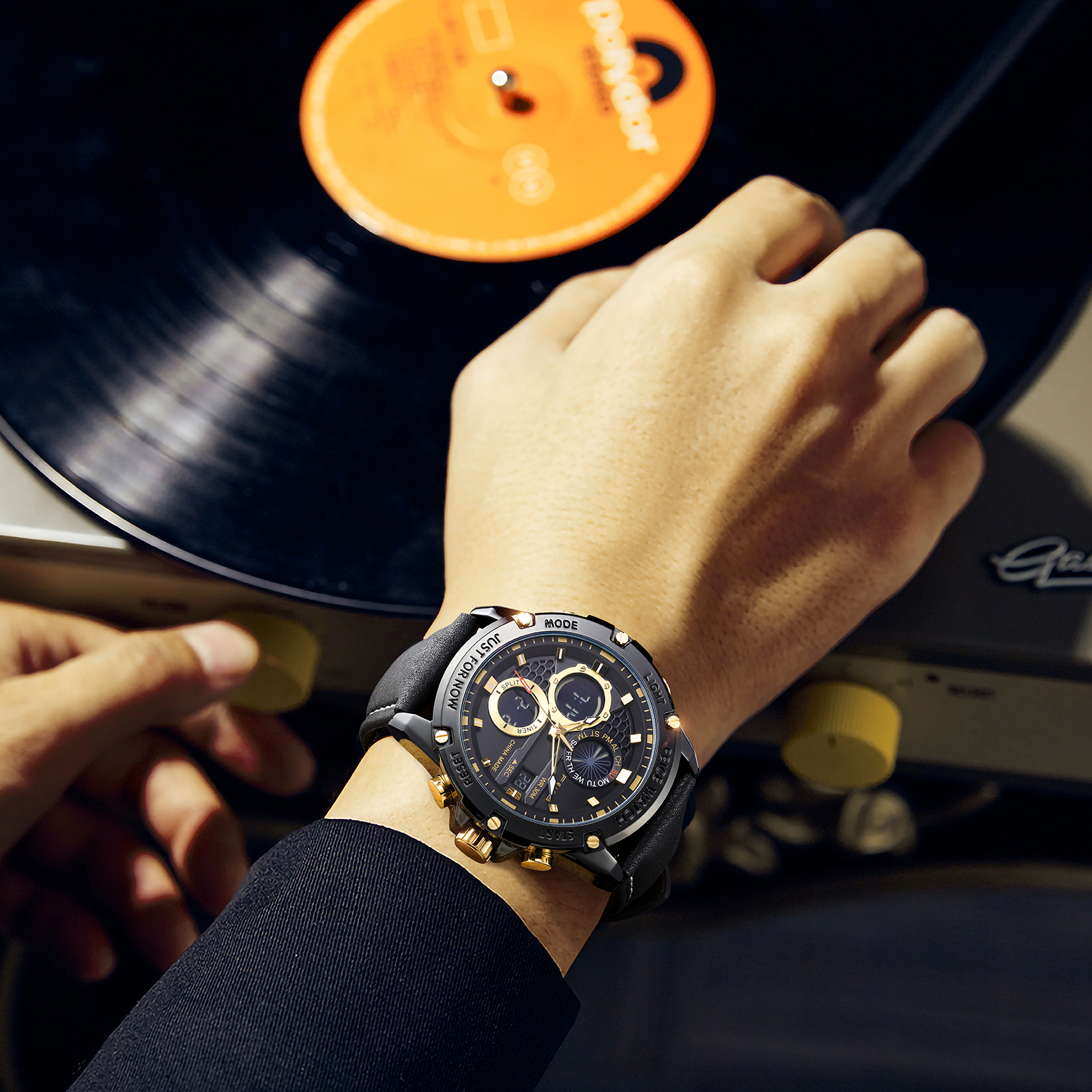 Feice Gold Accented Dual Display Watch - FK036-Feice Watch