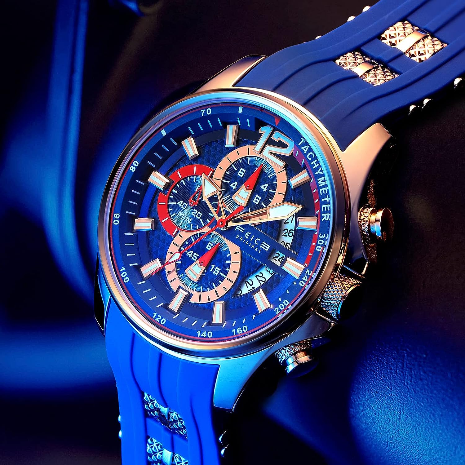 FK037 FEICE Men's Wristwatches Sport Waterproof Chronograph Analog Quartz Watch