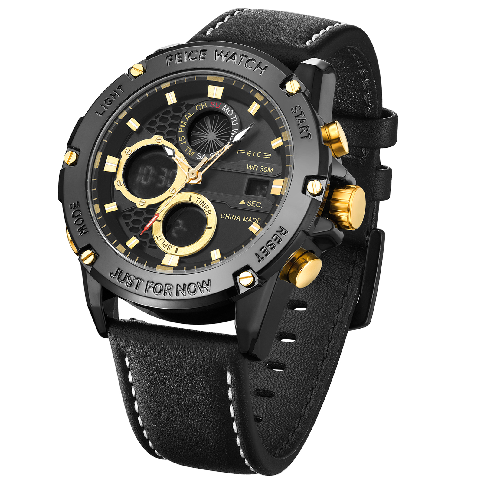 Feice Gold Accented Dual Display Watch - FK036-Feice Watch