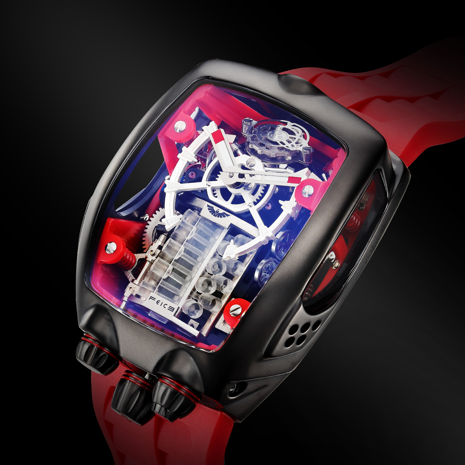 Silver Engine Feice Watch- FM666