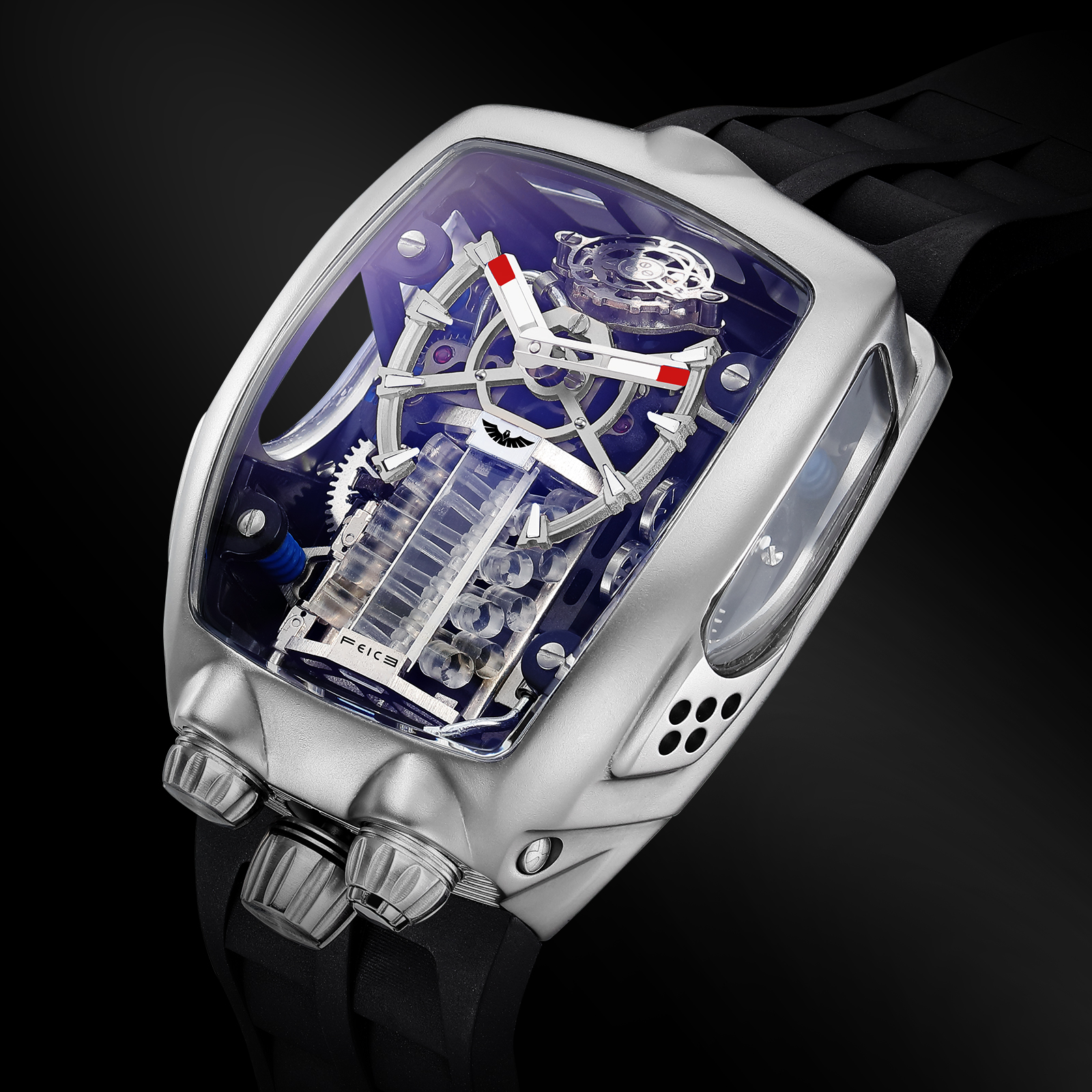 Silver Engine Feice Watch- FM666