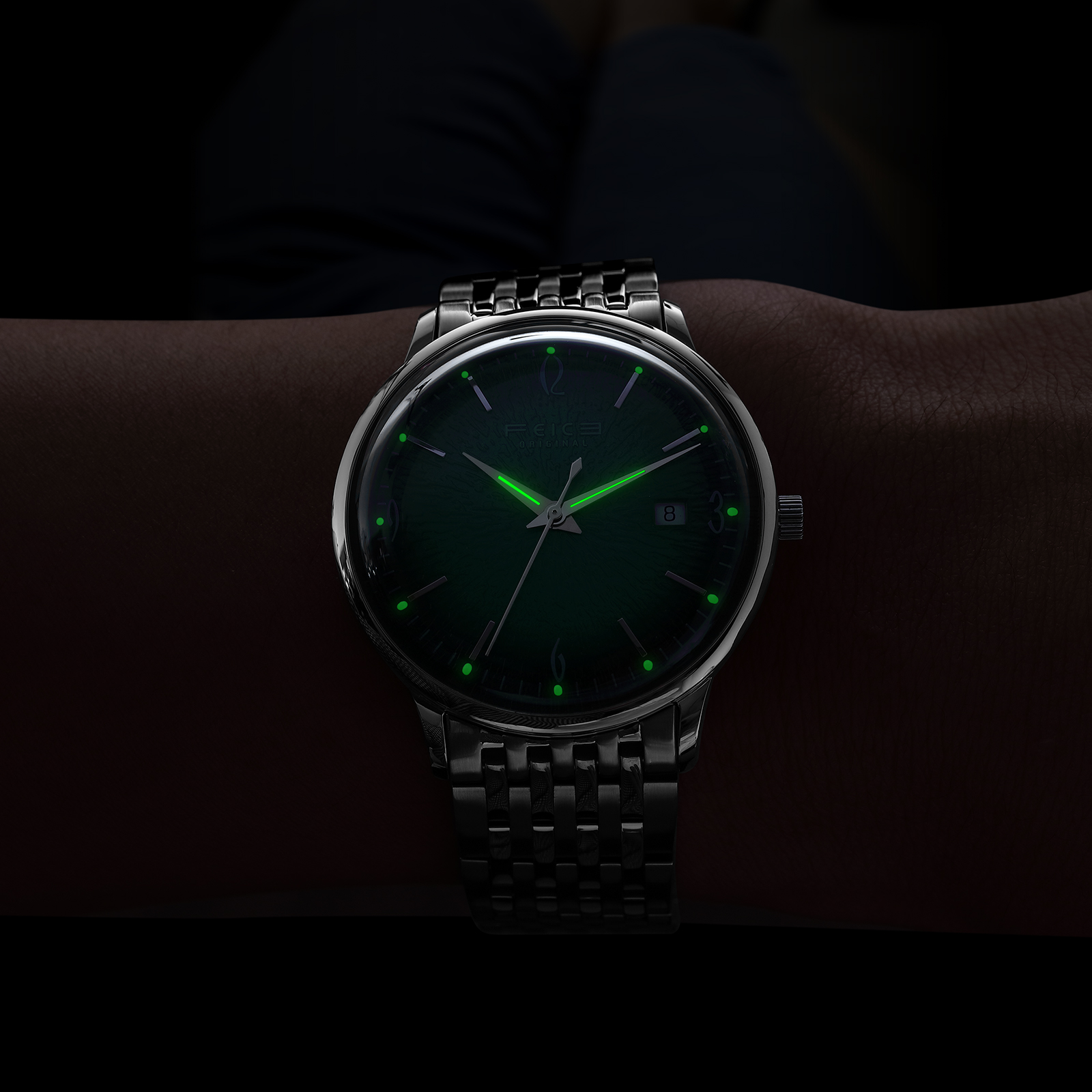 Green Textured Dial Watch - FM221REW