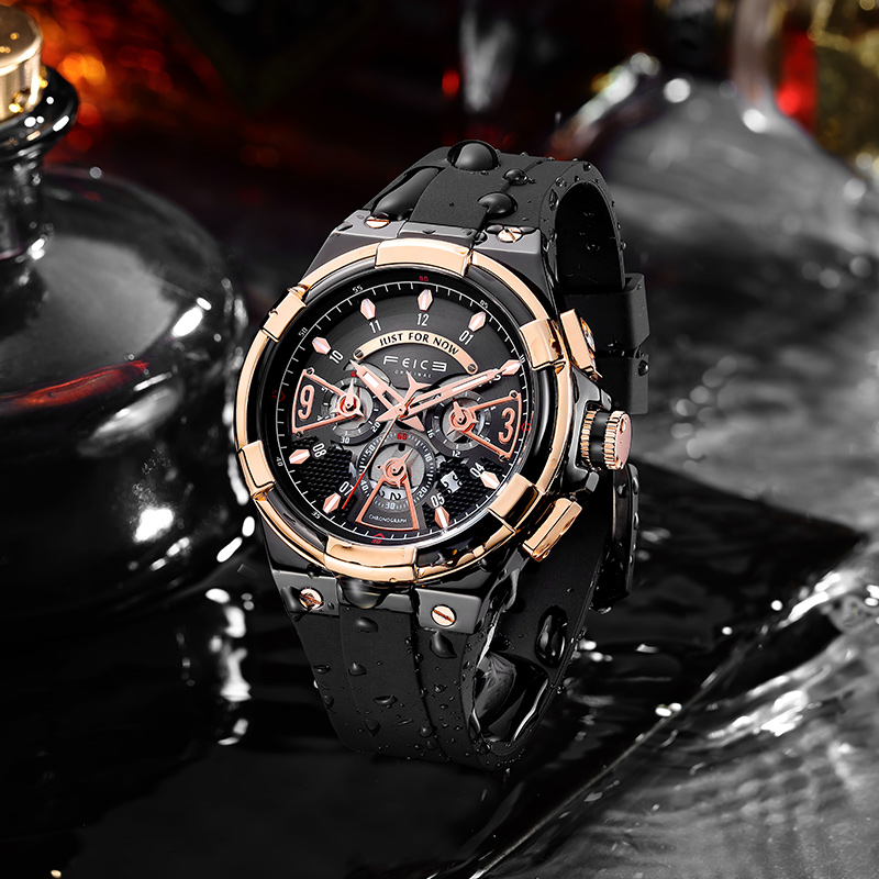 Feicewatch FK026 Casual multifunctional large dial quartz powered bran