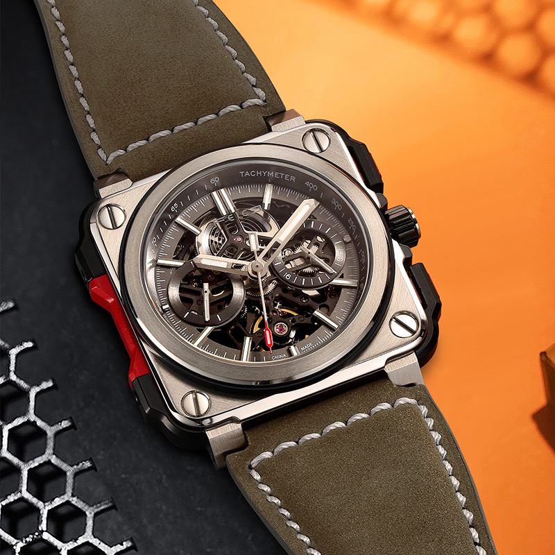 [New Arrival] Feice FM507 Men's Skeleton Mechanical Automatic Watch 10ATM Waterproof