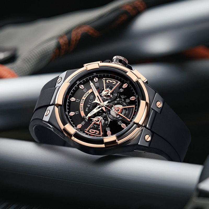 Feicewatch FK026 Casual multifunctional large dial quartz powered brand men's watch waterproof gift