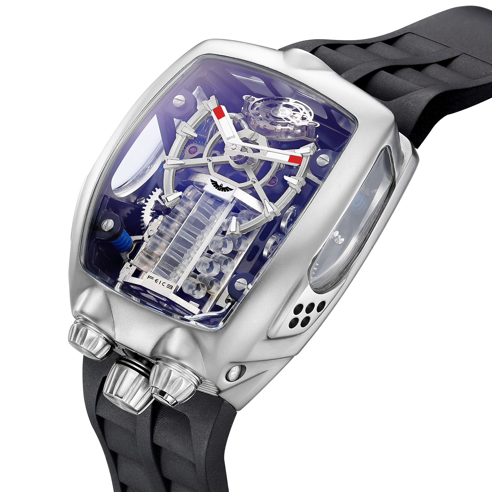 FM666 Automatic Skeleton Watch Anti Shock Business Tourbillon