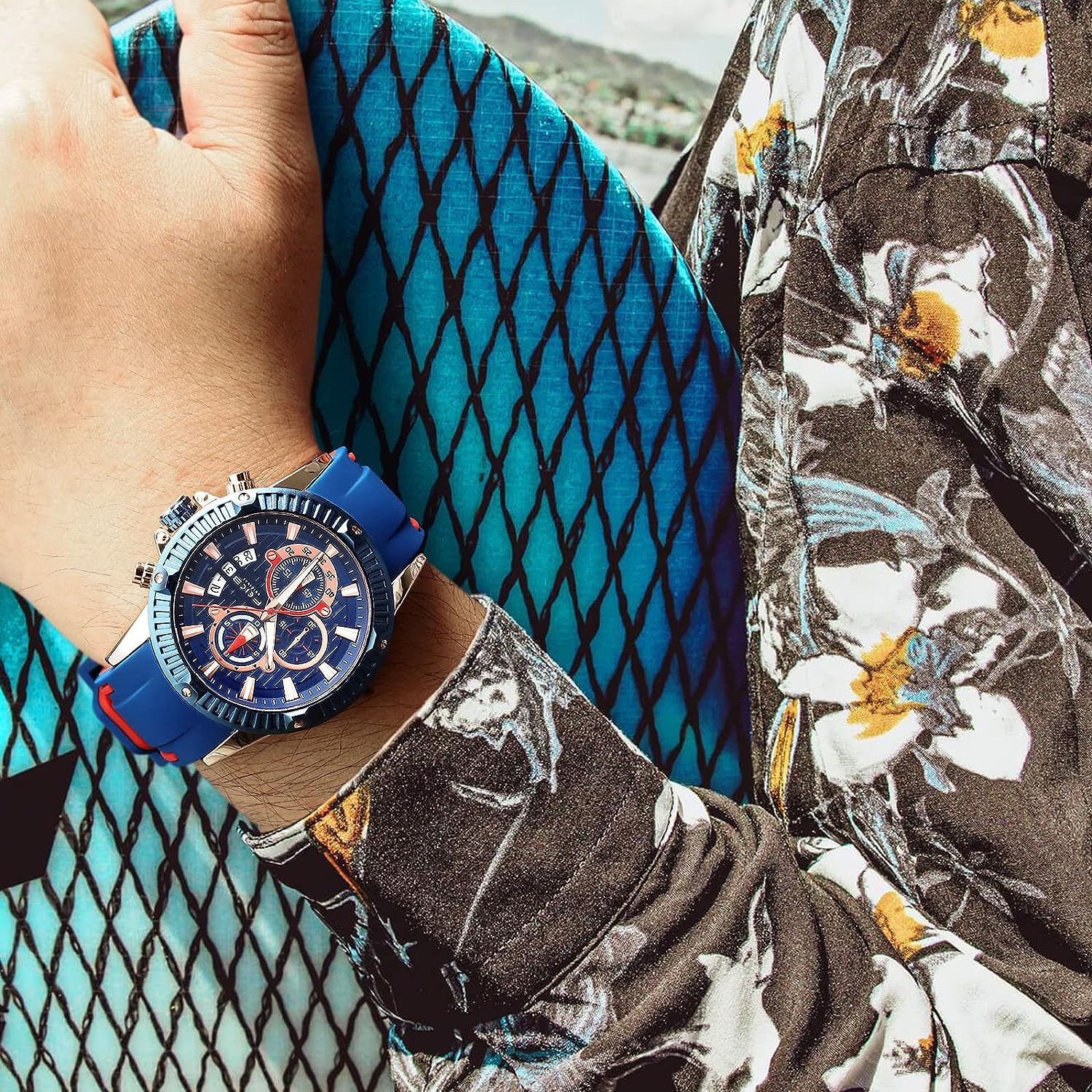 FK037 FEICE Men's Wristwatches Sport Waterproof Chronograph Analog Quartz Watch