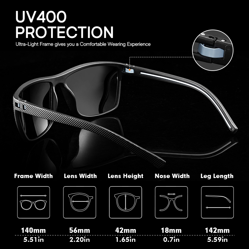 [3 Pairs] FEICE Polarized Unisex Sunglasses – UV Protection, Lightweight Square Frames for Everyday Outdoor Use, Summer 2025 Trends, Great Father's Day Gifts