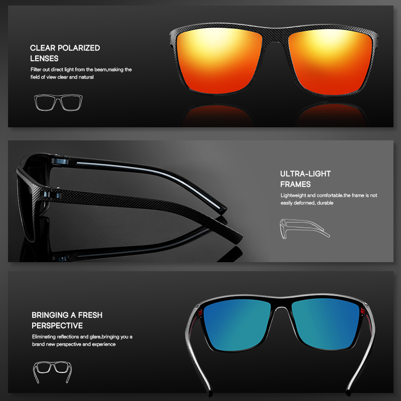 [3 Pairs] FEICE Polarized Unisex Sunglasses – UV Protection, Lightweight Square Frames for Everyday Outdoor Use, Summer 2025 Trends, Great Father's Day Gifts