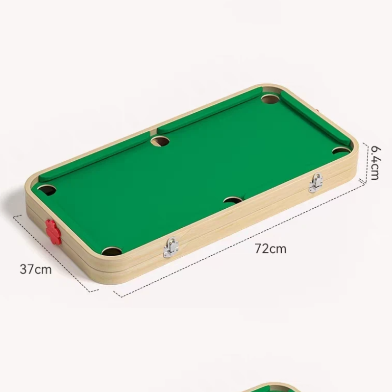 6-in-1 Wooden Tabletop Game Set with Billiards, Traffic Game, Battle Game, Curling, Pinball and Shuffleboard