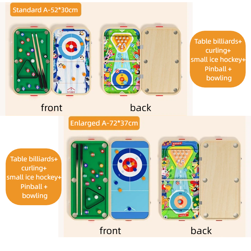 5-in-1 Wooden Tabletop Billiards Game Set A