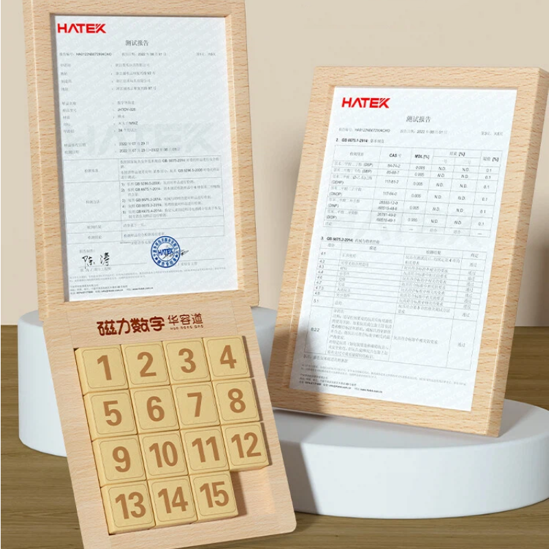 Magnetic Wooden Number Sliding Puzzle – Hua Rong Dao Logic Game
