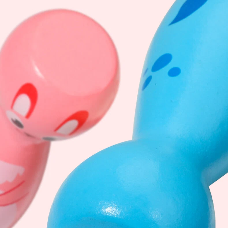 Wooden Number Bowling Toy Set with Animal Pins