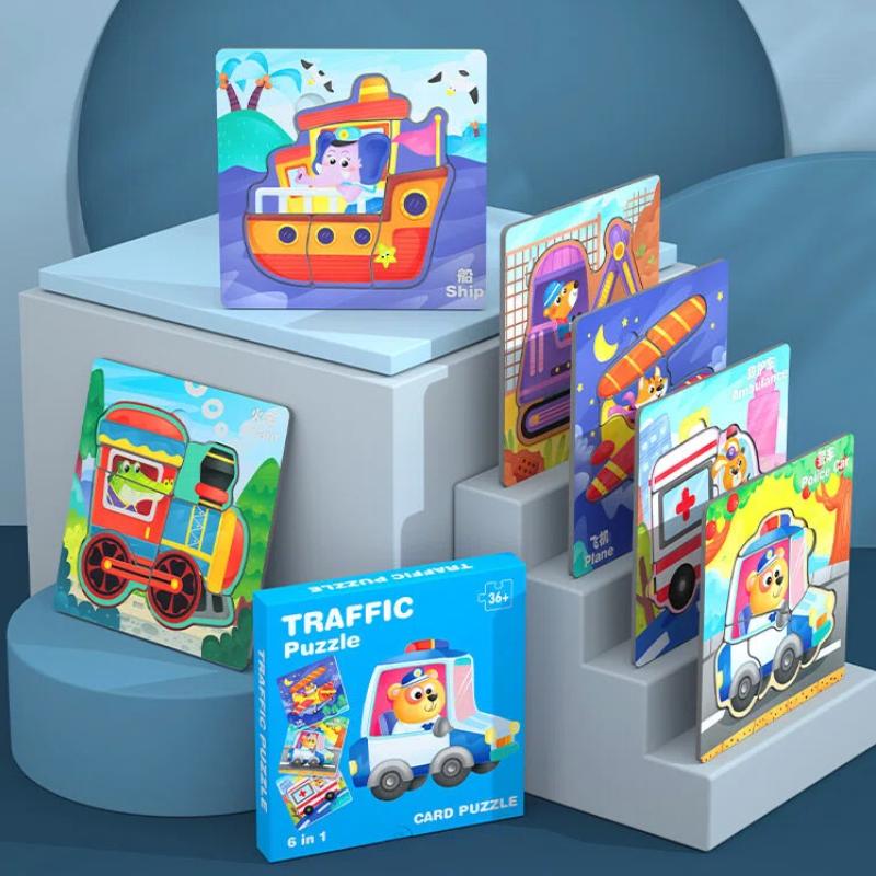 English–Chinese Bilingual Wooden Puzzle Set