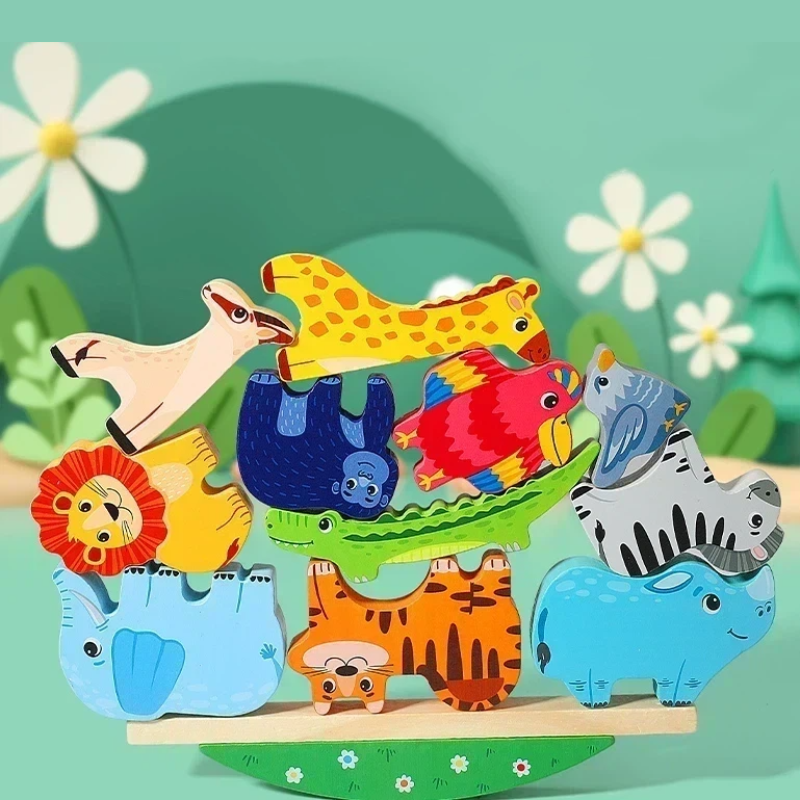 Wooden Animal Balancing Stacking Toy