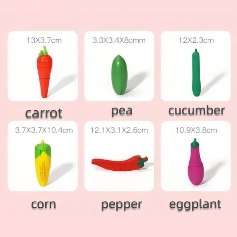 Montessori Wooden Cutting Vegetables Toy Set with Storage Box