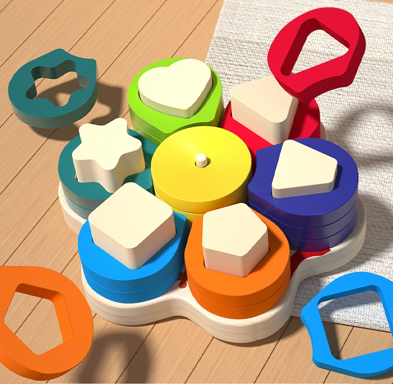 Flower Shape Wooden Stacking Column