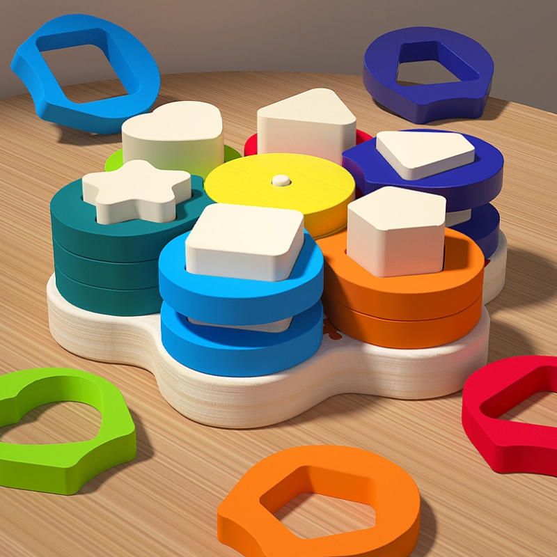 Flower Shape Wooden Stacking Column