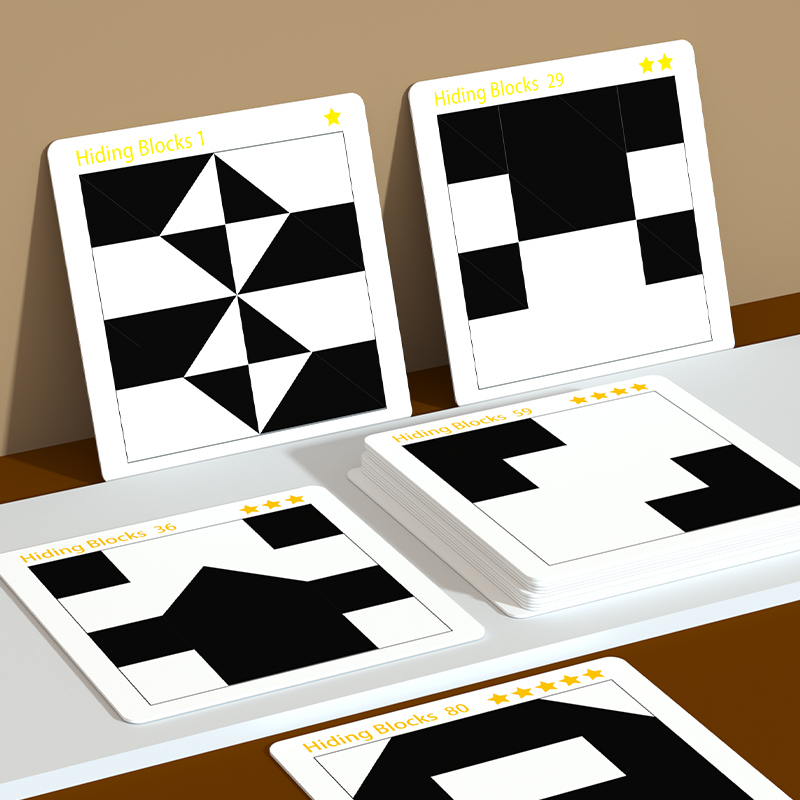 Wooden Logic Puzzle “Hide Building Blocks” | Montessori Brain Training Toy for Wholesale & OEM