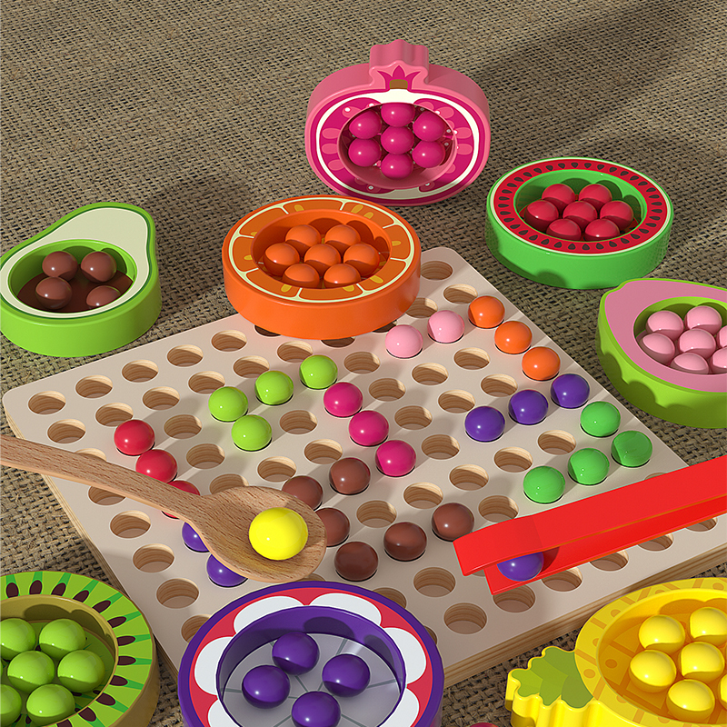 Wooden Color Sorting & Board Game Set | Montessori Fine Motor Skill Toy for Wholesale & OEM