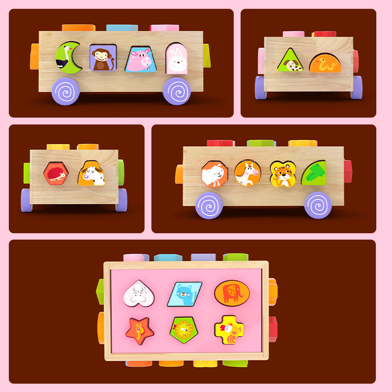 18-Hole Animal Shape Sorting Box