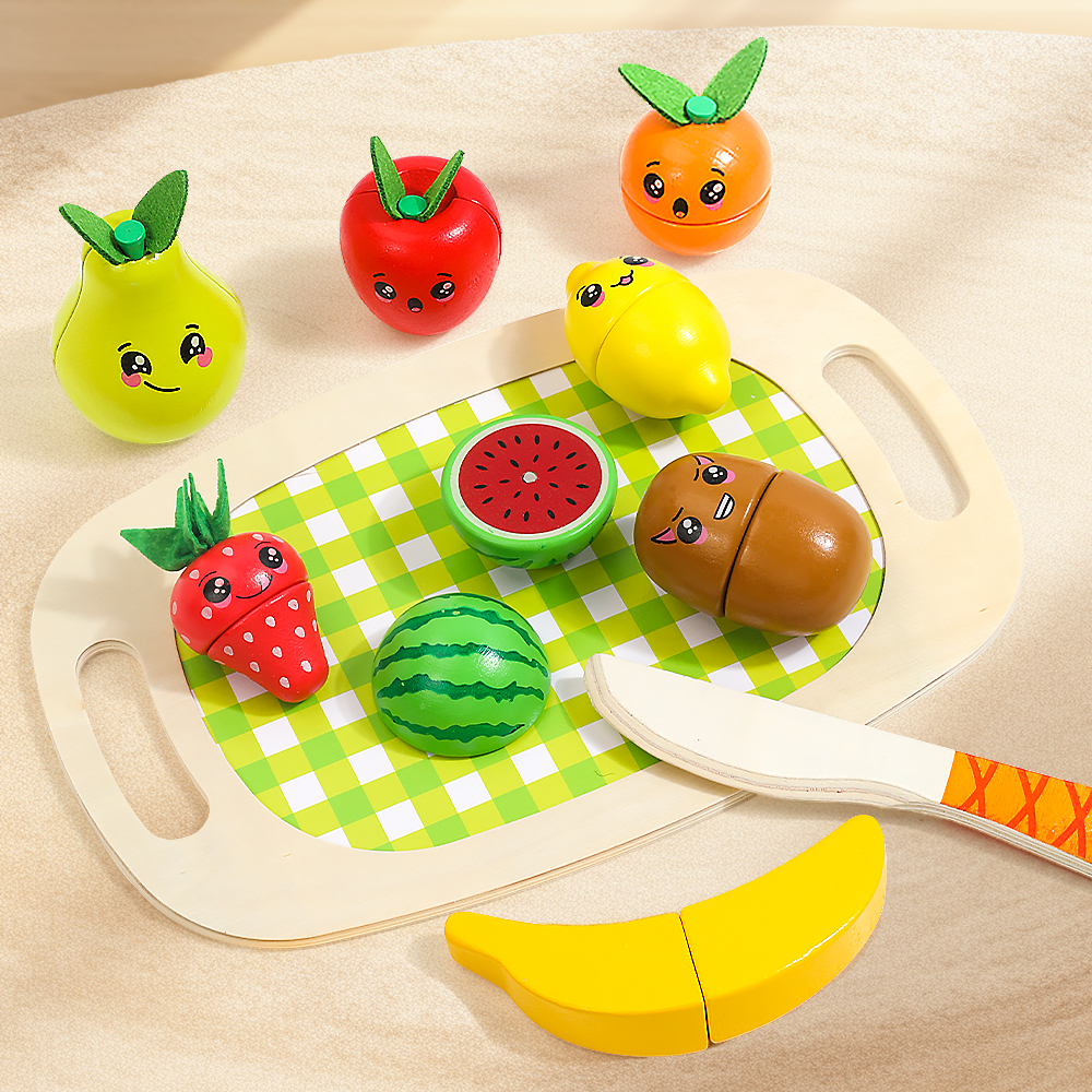Magnetic Wooden Fruit Cutting Set