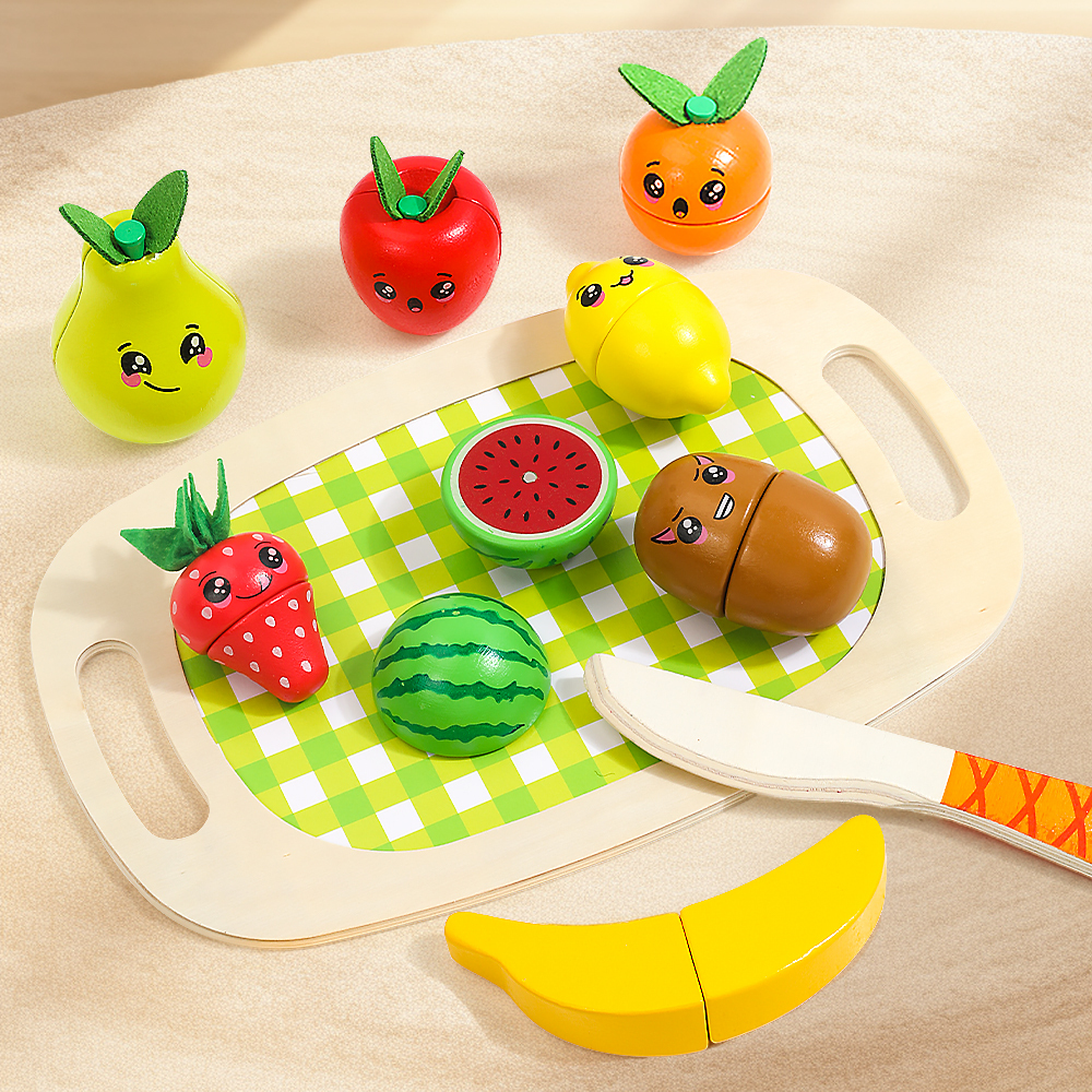 Magnetic Wooden Fruit Cutting Set