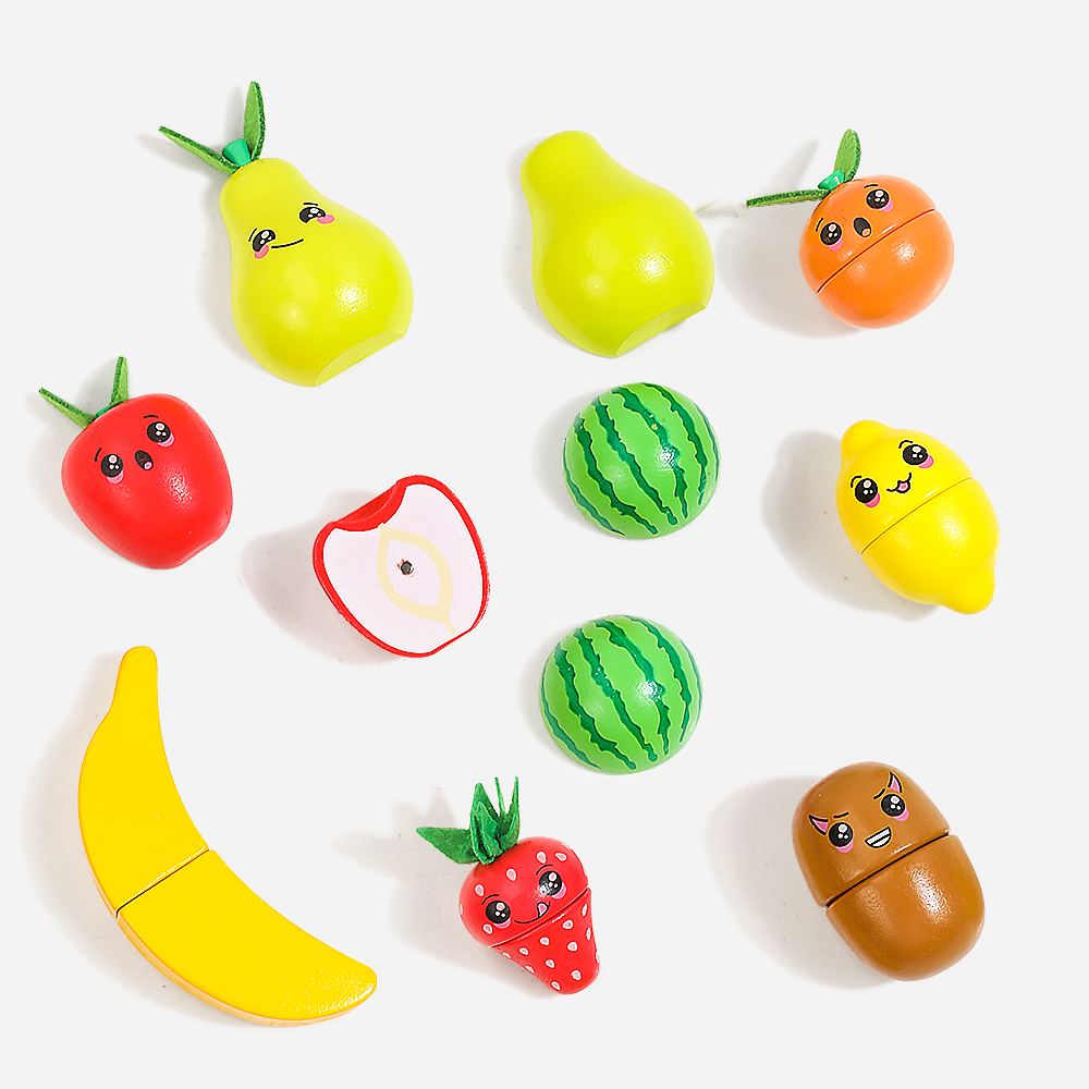 Magnetic Wooden Fruit Cutting Set