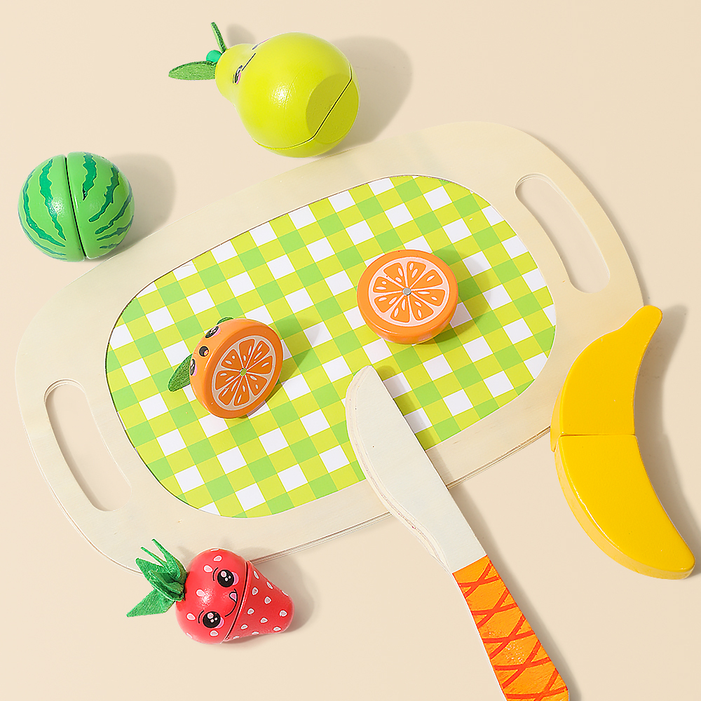 Magnetic Wooden Fruit Cutting Set