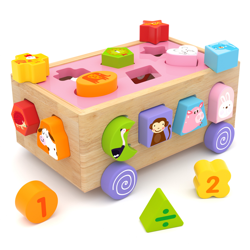 18-Hole Animal Shape Sorting Box