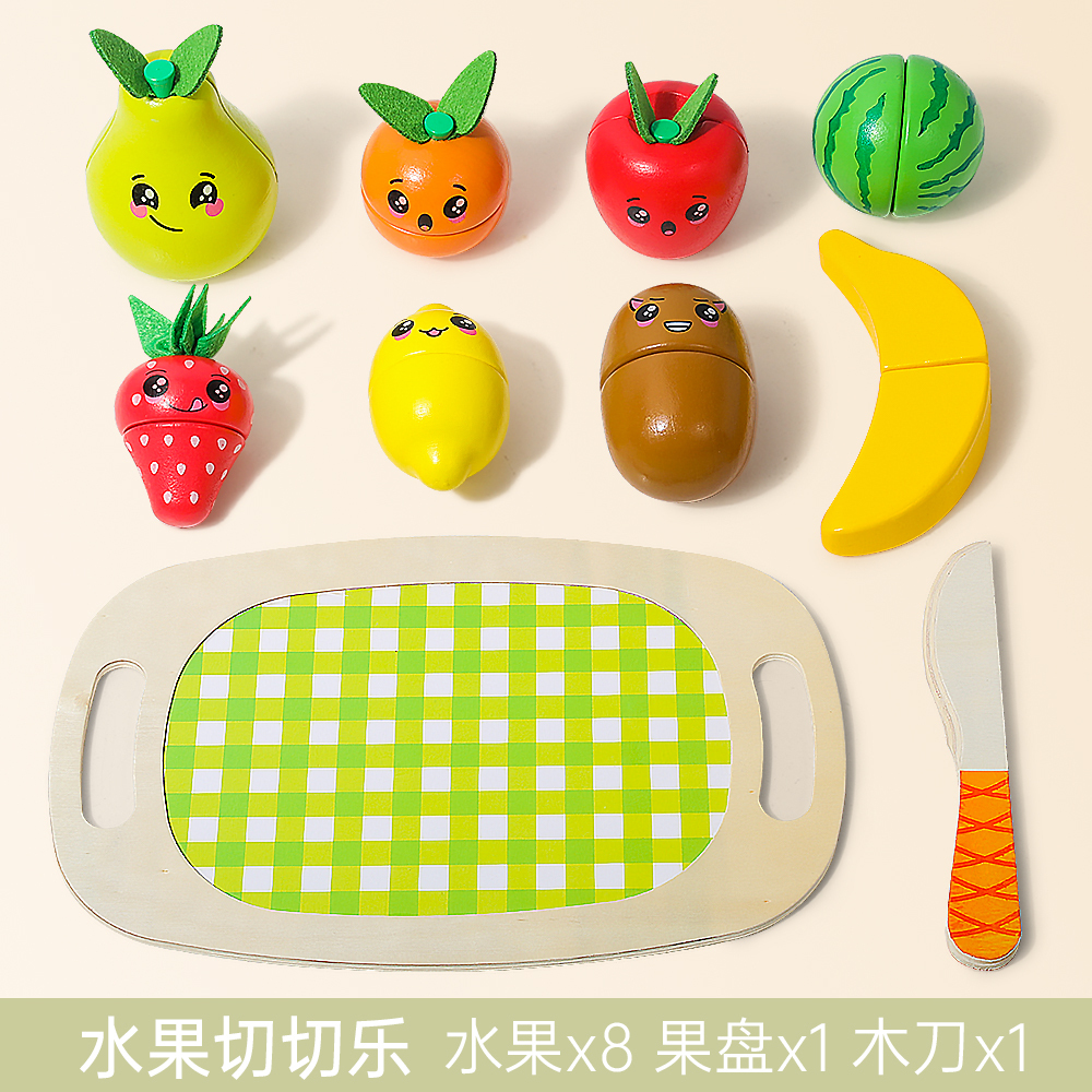 Magnetic Wooden Fruit Cutting Set