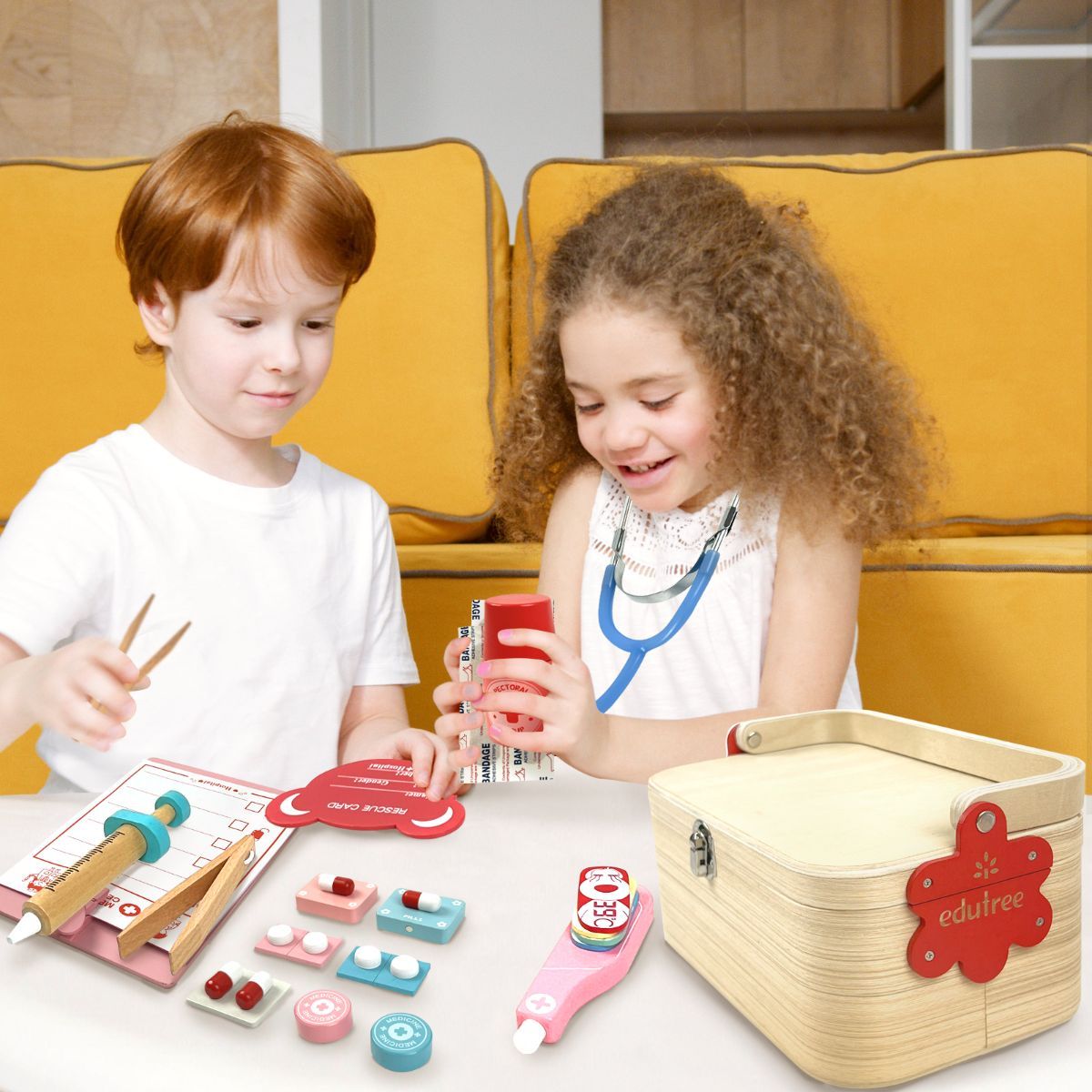Role-play doctor toy set.
