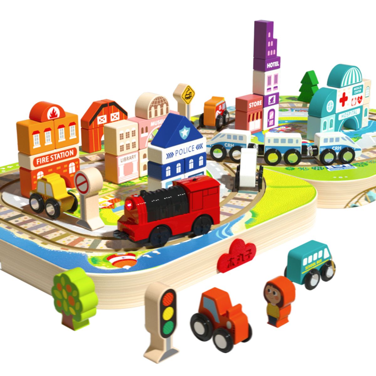 Educational city transport blocks toy.